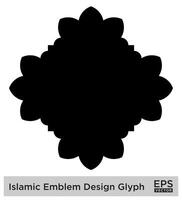 islamic amblem design glyf svart fylld silhuetter design piktogram symbol visuell illustration vektor