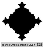 islamic amblem design glyf svart fylld silhuetter design piktogram symbol visuell illustration vektor