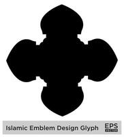 islamic amblem design glyf svart fylld silhuetter design piktogram symbol visuell illustration vektor