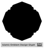 islamic amblem design glyf svart fylld silhuetter design piktogram symbol visuell illustration vektor