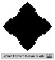 islamic amblem design glyf svart fylld silhuetter design piktogram symbol visuell illustration vektor