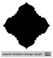 islamic amblem design glyf svart fylld silhuetter design piktogram symbol visuell illustration vektor