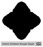 islamic amblem design glyf svart fylld silhuetter design piktogram symbol visuell illustration vektor