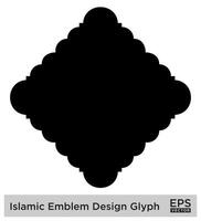 islamic amblem design glyf svart fylld silhuetter design piktogram symbol visuell illustration vektor