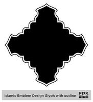 islamisch amblem Design Glyphe mit Gliederung schwarz gefüllt Silhouetten Design Piktogramm Symbol visuell Illustration vektor