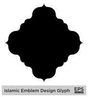 islamisch amblem Design Glyphe schwarz gefüllt Silhouetten Design Piktogramm Symbol visuell Illustration vektor