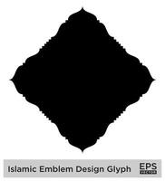 islamic amblem design glyf svart fylld silhuetter design piktogram symbol visuell illustration vektor