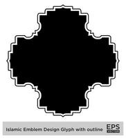 islamisch amblem Design Glyphe mit Gliederung schwarz gefüllt Silhouetten Design Piktogramm Symbol visuell Illustration vektor