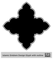 islamisch amblem Design Glyphe mit Gliederung schwarz gefüllt Silhouetten Design Piktogramm Symbol visuell Illustration vektor