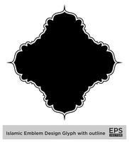 islamisch amblem Design Glyphe mit Gliederung schwarz gefüllt Silhouetten Design Piktogramm Symbol visuell Illustration vektor