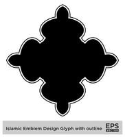 islamisch amblem Design Glyphe mit Gliederung schwarz gefüllt Silhouetten Design Piktogramm Symbol visuell Illustration vektor