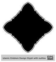 islamisch amblem Design Glyphe mit Gliederung schwarz gefüllt Silhouetten Design Piktogramm Symbol visuell Illustration vektor