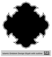 islamisch amblem Design Glyphe mit Gliederung schwarz gefüllt Silhouetten Design Piktogramm Symbol visuell Illustration vektor