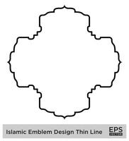 islamisch amblem Design dünn Linie schwarz Schlaganfall Silhouetten Design Piktogramm Symbol visuell Illustration vektor