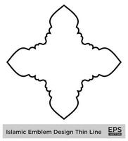 islamisch amblem Design dünn Linie schwarz Schlaganfall Silhouetten Design Piktogramm Symbol visuell Illustration vektor