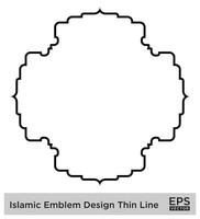 islamisch amblem Design dünn Linie schwarz Schlaganfall Silhouetten Design Piktogramm Symbol visuell Illustration vektor