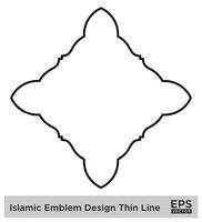 islamisch amblem Design dünn Linie schwarz Schlaganfall Silhouetten Design Piktogramm Symbol visuell Illustration vektor