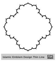 islamic amblem design tunn linje svart stroke silhuetter design piktogram symbol visuell illustration vektor