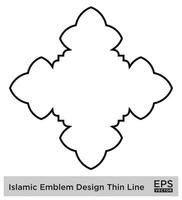 islamic amblem design tunn linje svart stroke silhuetter design piktogram symbol visuell illustration vektor