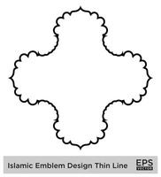 islamic amblem design tunn linje svart stroke silhuetter design piktogram symbol visuell illustration vektor