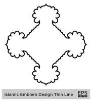 islamic amblem design tunn linje svart stroke silhuetter design piktogram symbol visuell illustration vektor