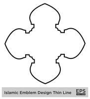 islamic amblem design tunn linje svart stroke silhuetter design piktogram symbol visuell illustration vektor