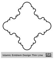 islamisch amblem Design dünn Linie schwarz Schlaganfall Silhouetten Design Piktogramm Symbol visuell Illustration vektor