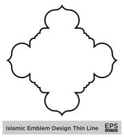 islamisch amblem Design dünn Linie schwarz Schlaganfall Silhouetten Design Piktogramm Symbol visuell Illustration vektor