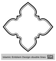 islamic amblem design dubbel- rader svart stroke silhuetter design piktogram symbol visuell illustration vektor