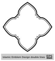 islamisch amblem Design doppelt Linien schwarz Schlaganfall Silhouetten Design Piktogramm Symbol visuell Illustration vektor