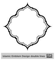 islamisch amblem Design doppelt Linien schwarz Schlaganfall Silhouetten Design Piktogramm Symbol visuell Illustration vektor