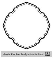 islamisch amblem Design doppelt Linien schwarz Schlaganfall Silhouetten Design Piktogramm Symbol visuell Illustration vektor