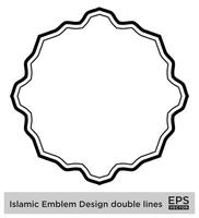 islamic amblem design dubbel- rader svart stroke silhuetter design piktogram symbol visuell illustration vektor