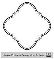 islamisch amblem Design doppelt Linien schwarz Schlaganfall Silhouetten Design Piktogramm Symbol visuell Illustration vektor