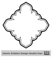 islamic amblem design dubbel- rader svart stroke silhuetter design piktogram symbol visuell illustration vektor
