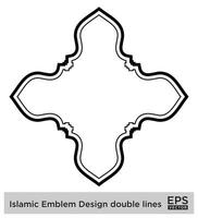 islamic amblem design dubbel- rader svart stroke silhuetter design piktogram symbol visuell illustration vektor