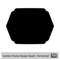 islamic ram design glyf horisontell svart fylld silhuetter design piktogram symbol visuell illustration vektor