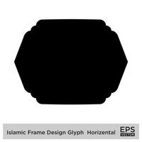 islamisch Rahmen Design Glyphe horizontal schwarz gefüllt Silhouetten Design Piktogramm Symbol visuell Illustration vektor