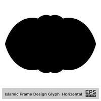 islamisch Rahmen Design Glyphe horizontal schwarz gefüllt Silhouetten Design Piktogramm Symbol visuell Illustration vektor