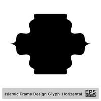 islamic ram design glyf horisontell svart fylld silhuetter design piktogram symbol visuell illustration vektor