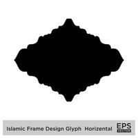 islamic ram design glyf horisontell svart fylld silhuetter design piktogram symbol visuell illustration vektor