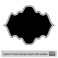 islamic ram design glyf med översikt svart fylld silhuetter design piktogram symbol visuell illustration vektor