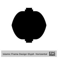 islamisch Rahmen Design Glyphe horizontal schwarz gefüllt Silhouetten Design Piktogramm Symbol visuell Illustration vektor