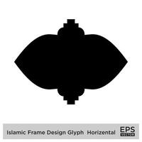 islamic ram design glyf horisontell svart fylld silhuetter design piktogram symbol visuell illustration vektor