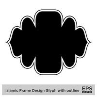 islamisch Rahmen Design Glyphe mit Gliederung schwarz gefüllt Silhouetten Design Piktogramm Symbol visuell Illustration vektor