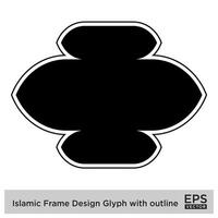 islamisch Rahmen Design Glyphe mit Gliederung schwarz gefüllt Silhouetten Design Piktogramm Symbol visuell Illustration vektor