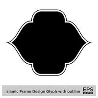 islamisch Rahmen Design Glyphe mit Gliederung schwarz gefüllt Silhouetten Design Piktogramm Symbol visuell Illustration vektor