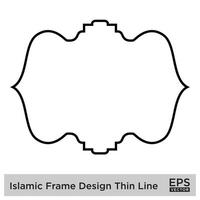 islamisch Rahmen Design dünn Linie schwarz Schlaganfall Silhouetten Design Piktogramm Symbol visuell Illustration vektor