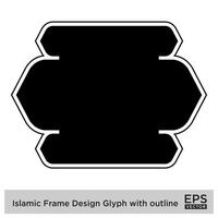 islamisch Rahmen Design Glyphe mit Gliederung schwarz gefüllt Silhouetten Design Piktogramm Symbol visuell Illustration vektor