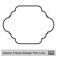 islamisch Rahmen Design dünn Linie schwarz Schlaganfall Silhouetten Design Piktogramm Symbol visuell Illustration vektor